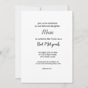 Invitation simple noir minimal avec votre nom texte modifiabl
