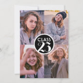 Invitation Simple Noir moderne Minimal Graduation Photo Party (Devant)