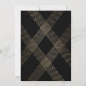 Invitation Simple Noir Moderne Monogramme Or (Dos)