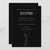 Invitation Simple noir Rose gothique (Devant / Derrière)