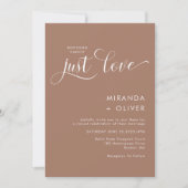 Invitation Simple Nothing Fancy Just Love Photo Mocha Mariage (Devant)