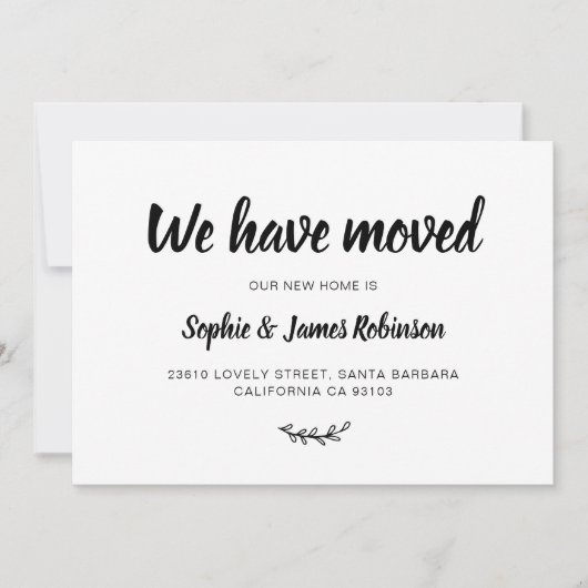 Invitation Simple Nous Avons Déménagé Nouvelle Maison Faire-p (Devant)