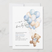 Invitation Simple Nous Pouvons Attendre Bleu Bébé Garçon Douc (Devant)