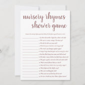Invitation Simple Nursery Rhymes | Mauve Pink Game Card (Devant)