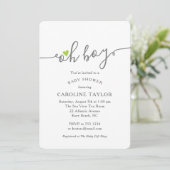 Invitation Simple Oh Boy Lime Green Baby shower (Debout devant)