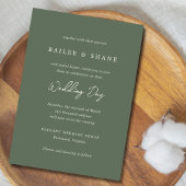 Invitation Simple Olive Green Mariage moderne