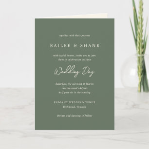 Invitation Simple Olive Green Mariage moderne