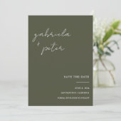 Invitation Simple Olive Green Photo Wedding Enregistrer La Da (Debout devant)
