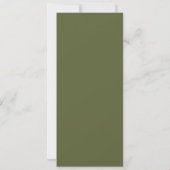 Invitation Simple Olive Green Wedding Menu Card (Dos)