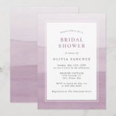 Invitation simple ombrée aquarelle violette (Devant / Derrière)
