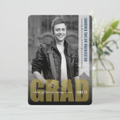 Invitation Simple Or GRAD Superposition Fête de Remise de Dip (Debout devant)