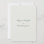Invitation Simple or ivre doré feuillage floral mariage (Dos)