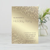 Invitation Simple or lux éblouissant entreprise Fête de vacan (Debout devant)