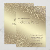 Invitation Simple or lux éblouissant entreprise Fête de vacan (Devant / Derrière)