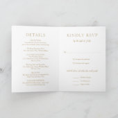Invitation Simple Or Moderne Mariage Doré (Intérieur)