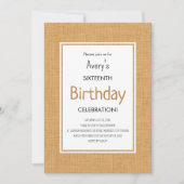 Invitation Simple Orange Textured Birthday (Devant)
