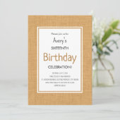 Invitation Simple Orange Textured Birthday (Debout devant)