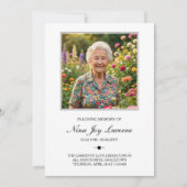 Invitation Simple Order of Service Photo Funeral Program (Devant)