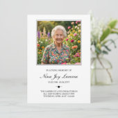 Invitation Simple Order of Service Photo Funeral Program (Debout devant)