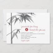 Invitation Simple Oriental Bambou Tree Mariage chinois modern (Devant)