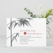 Invitation Simple Oriental Bambou Tree Mariage chinois modern (Debout devant)