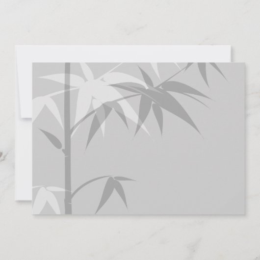 Invitation Simple Oriental Bambou Tree Mariage chinois modern (Dos)