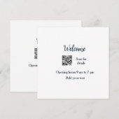 Invitation Simple ouverture de bienvenue code-barres QR ajout (Devant / Derrière)