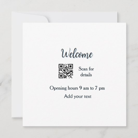 Invitation Simple ouverture de bienvenue code-barres QR ajout (Devant)
