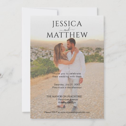 Invitation Simple Overlay Photo Wedding (Devant)
