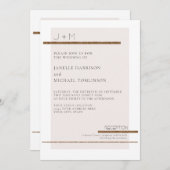 Invitation Simple Pale Blush Rose Gold Wedding (Devant / Derrière)