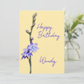 Invitation Simple Pale Purple SunOrchid Joyeux anniversaire (Debout devant)