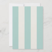 Invitation Simple Pale Teal Cabana Stripes Wedding (Dos)