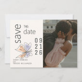 Invitation Simple papillon lunaire corail et violet (Devant)