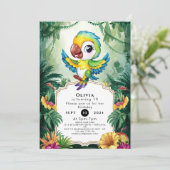 Invitation Simple Parrot magique Anniversaire (Debout devant)