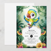 Invitation Simple Parrot magique Anniversaire (Devant / Derrière)