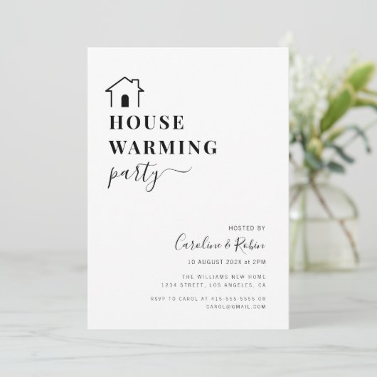 Invitation simple partie de ménage minimale (Debout devant)