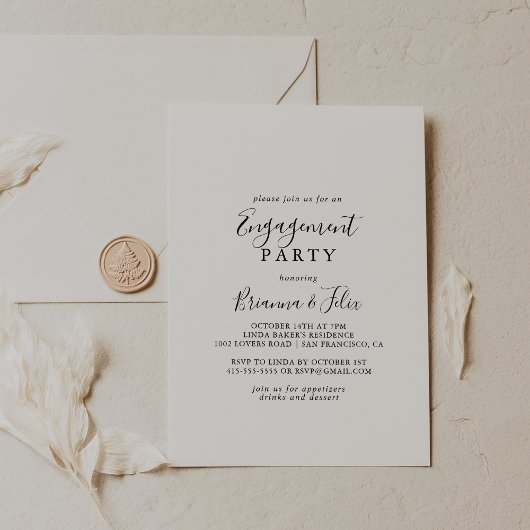 Invitation Simple partie d'engagement minimaliste