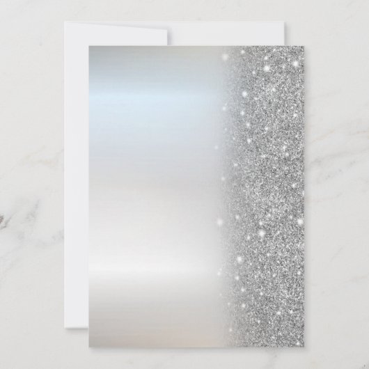 Invitation Simple Parties scintillant Argent Silver Sweet 16 (Dos)