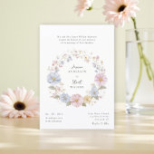 Invitation Simple pastel Floral Wedding website qr code 