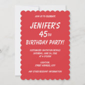 Invitation Simple Pavot rouge uni (Devant)