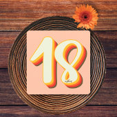 Invitation Simple Peach Moderne Rétro Groovy 18e Anniversaire