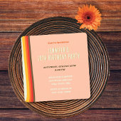 Invitation Simple Peach Moderne Rétro Groovy 18e Anniversaire