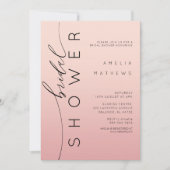 Invitation Simple Peachy Pink Ombre Bridal Shower  (Devant)