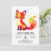 Invitation Simple personnalisable Fox Digital Boy Anniversair (Debout devant)
