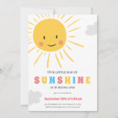 Invitation Simple Petit Soleil Enfant Premier Anniversaire (Devant)