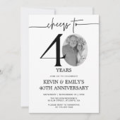 Invitation Simple Photo 40e Anniversaire (Devant)