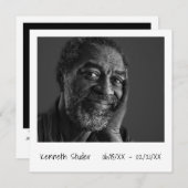 Invitation Simple photo Anniversaire de la mort moderne (Devant / Derrière)