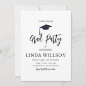 Invitation Simple Photo Black and white Graduation Party (Devant)