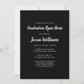 Invitation Simple Photo Black Graduation Open House (Dos)