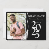 Invitation Simple Photo Black White Graduation Party (Devant)